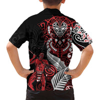 Aotearoa Toitu Te Tiriti Family Matching Tank Maxi Dress and Hawaiian Shirt Whakairo Wheku LT7 - Polynesian Pride