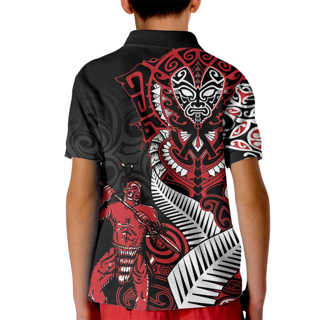 Aotearoa Toitu Te Tiriti Kid Polo Shirt Whakairo Wheku