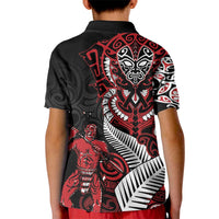 Aotearoa Toitu Te Tiriti Kid Polo Shirt Whakairo Wheku