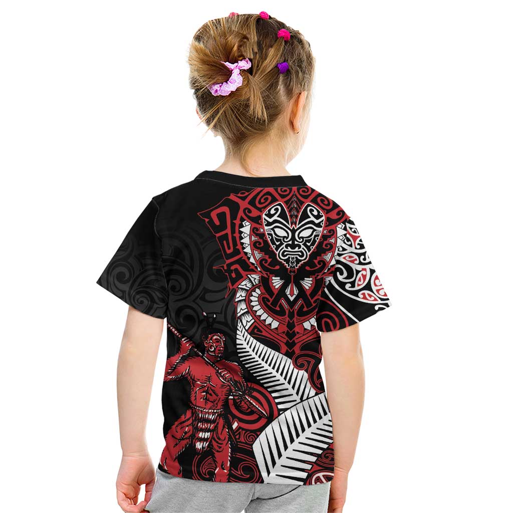 Aotearoa Toitu Te Tiriti Kid T Shirt Whakairo Wheku