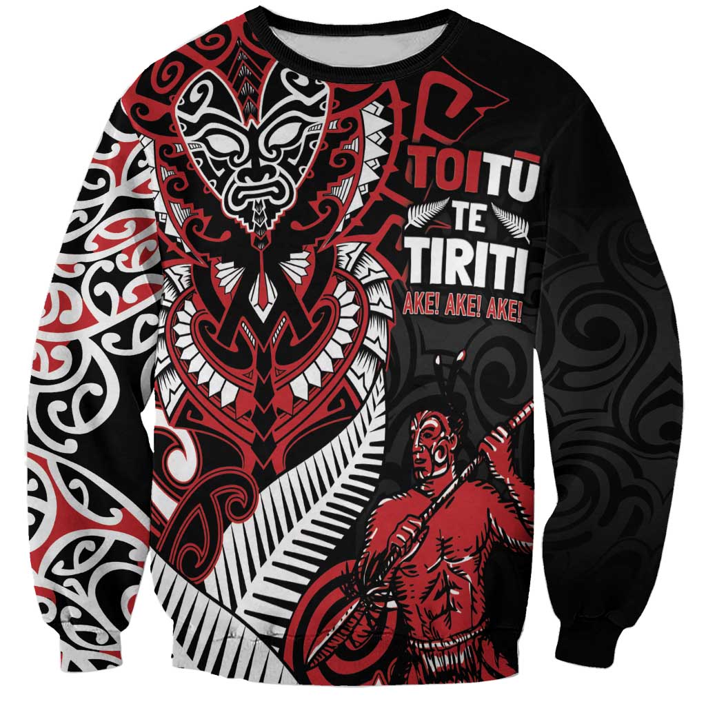 Aotearoa Toitu Te Tiriti Sweatshirt Whakairo Wheku