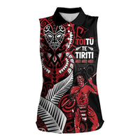 Aotearoa Toitu Te Tiriti Women Sleeveless Polo Shirt Whakairo Wheku
