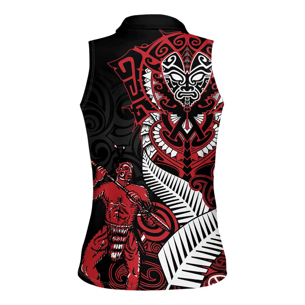 Aotearoa Toitu Te Tiriti Women Sleeveless Polo Shirt Whakairo Wheku