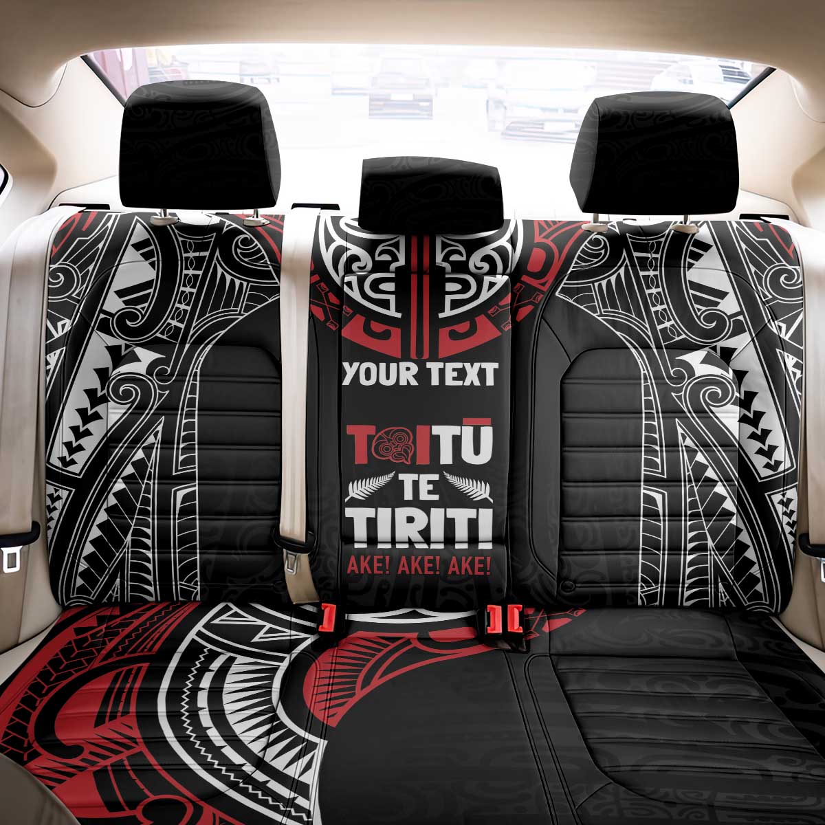 Aotearoa Maori Personalized Back Car Seat Cover Toitu Te Tiriti Ake! Ake! Ake!