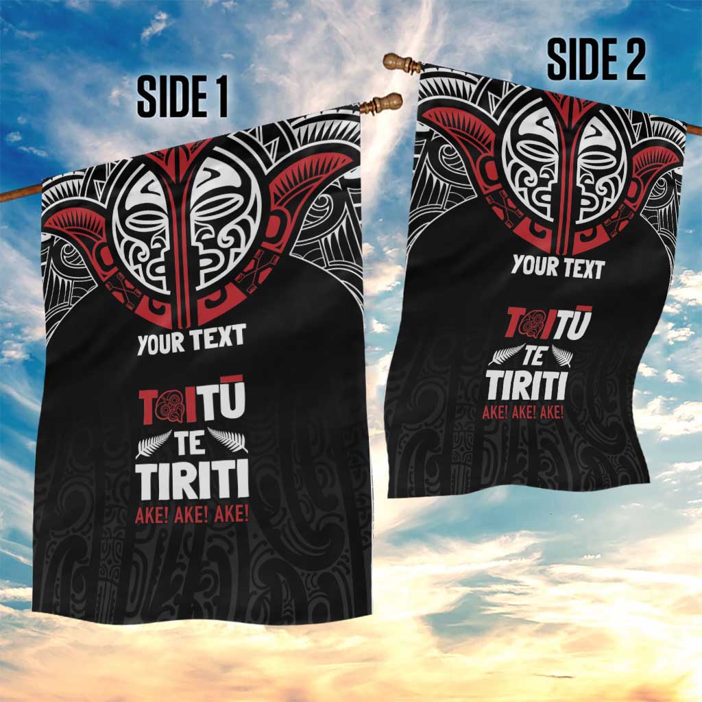 Aotearoa Maori Personalized Garden Flag Toitu Te Tiriti Ake! Ake! Ake!
