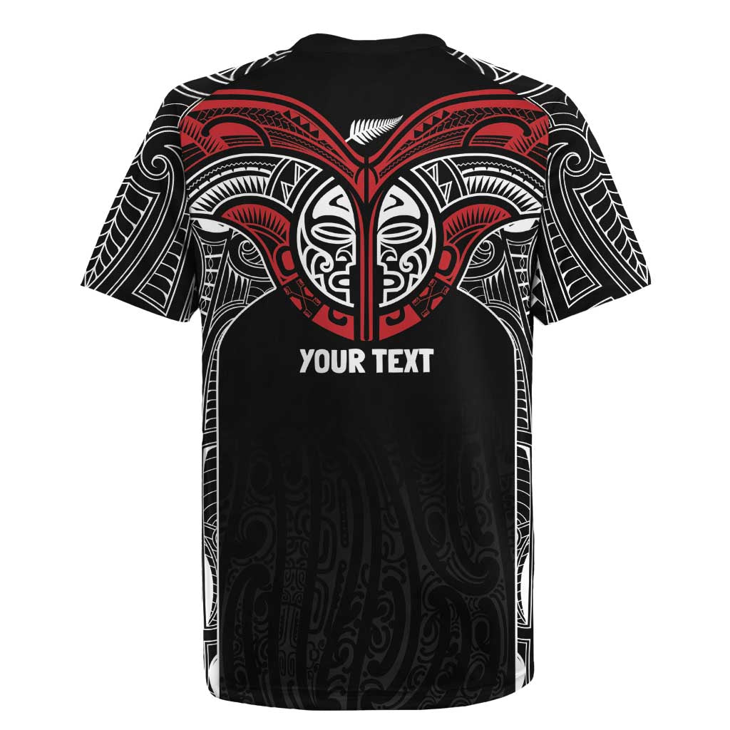 Aotearoa Maori Personalized Rugby Jersey Toitu Te Tiriti Ake! Ake! Ake!