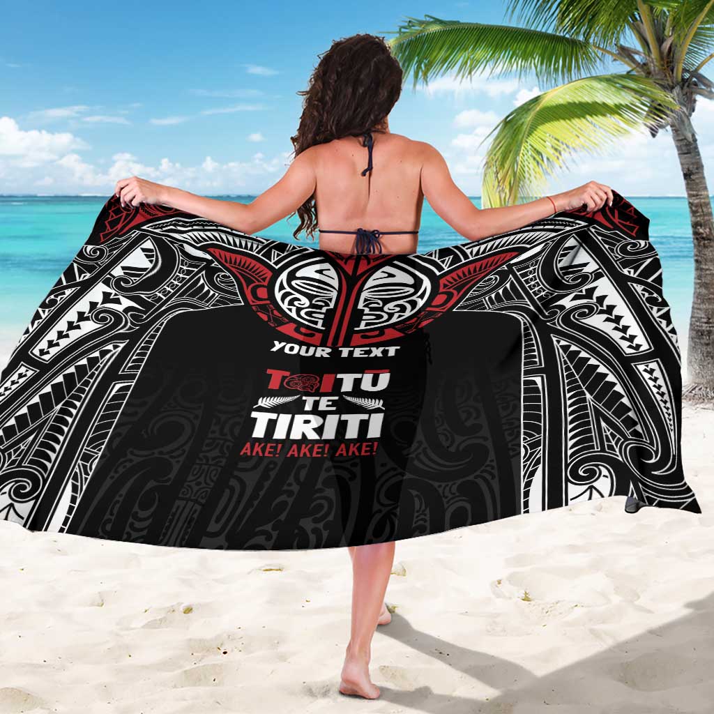 Aotearoa Maori Personalized Sarong Toitu Te Tiriti Ake! Ake! Ake!