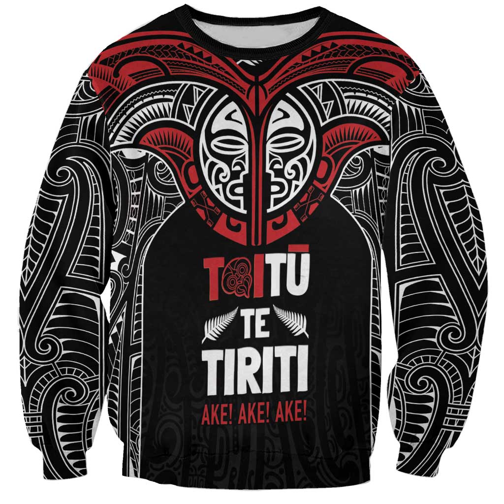 Aotearoa Maori Personalized Sweatshirt Toitu Te Tiriti Ake! Ake! Ake!