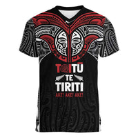 Aotearoa Maori Personalized Women V-Neck T-Shirt Toitu Te Tiriti Ake! Ake! Ake!
