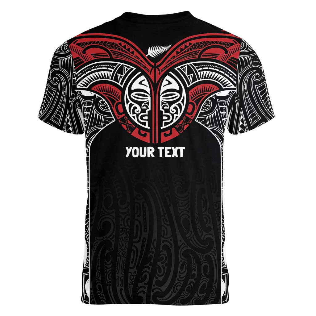 Aotearoa Maori Personalized Women V-Neck T-Shirt Toitu Te Tiriti Ake! Ake! Ake!
