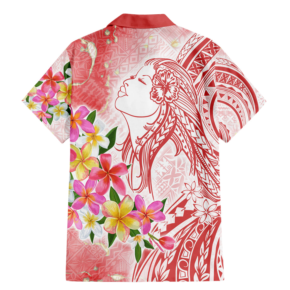 Polynesian Women's Day Wahine Family Matching Mermaid Dress and Hawaiian Shirt Plumeria Marble Glaze - Pink LT7 - Polynesian Pride