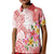 Polynesian Women's Day Wahine Kid Polo Shirt Plumeria Marble Glaze - Pink LT7 Kid Pink - Polynesian Pride