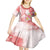 Polynesian Women's Day Wahine Kid Short Sleeve Dress Plumeria Marble Glaze - Pink LT7 - Polynesian Pride