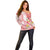 Polynesian Women's Day Wahine Off Shoulder Sweater Plumeria Marble Glaze - Pink LT7 - Polynesian Pride
