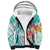 Polynesian Women's Day Wahine Sherpa Hoodie Plumeria Marble Glaze - Teal LT7 Unisex Teal - Polynesian Pride
