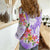 Polynesian Women's Day Wahine Women Casual Shirt Plumeria Marble Glaze - Purple LT7 - Polynesian Pride