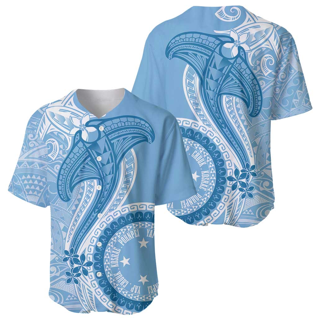 Micronesia FSM Baseball Jersey Shark and Manta Classic Style