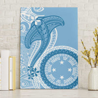 Micronesia FSM Canvas Wall Art Shark and Manta Classic Style