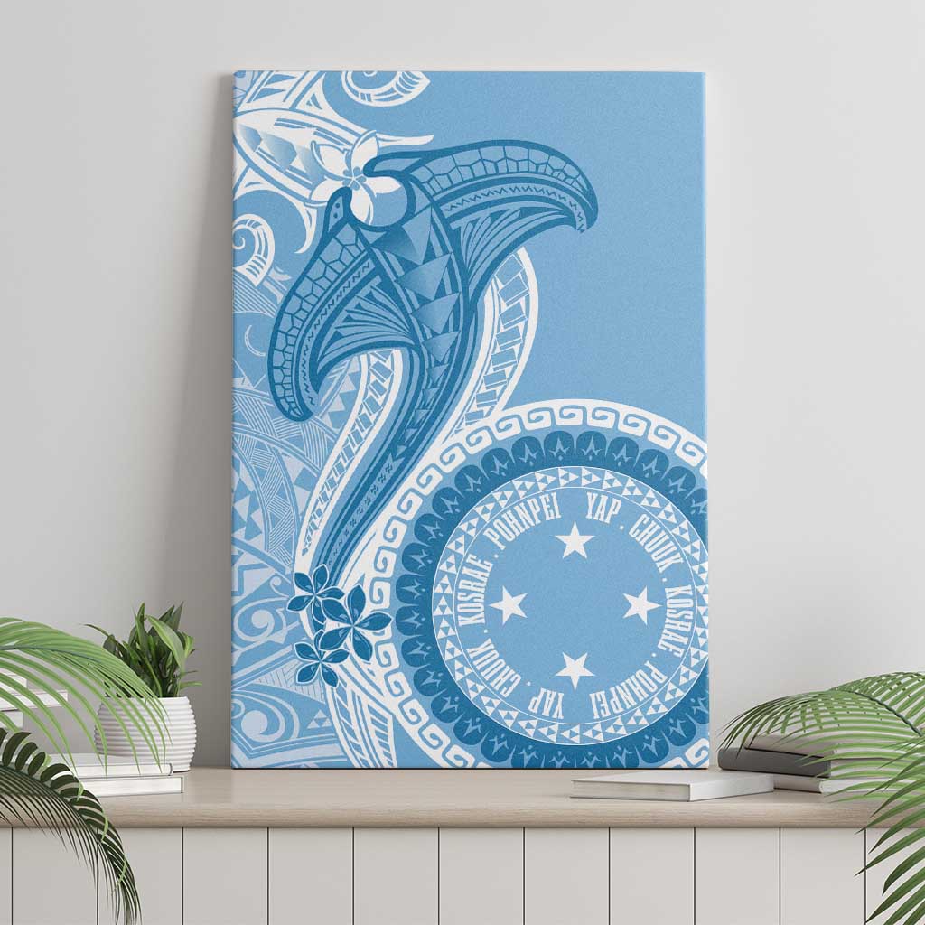 Micronesia FSM Canvas Wall Art Shark and Manta Classic Style
