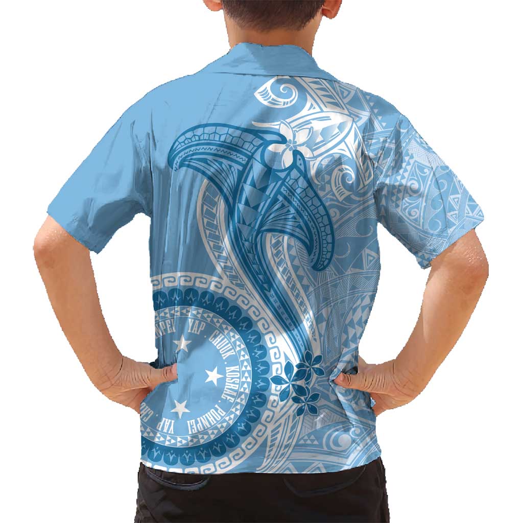 Micronesia FSM Family Matching Tank Maxi Dress and Hawaiian Shirt Shark and Manta Classic Style