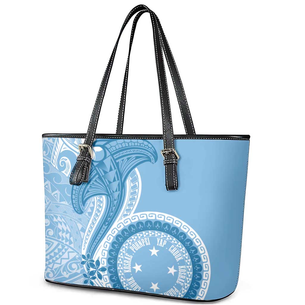 Micronesia FSM Leather Tote Bag Shark and Manta Classic Style