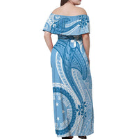 Micronesia FSM Off Shoulder Maxi Dress Shark and Manta Classic Style