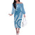 Micronesia FSM Off The Shoulder Long Sleeve Dress Shark and Manta Classic Style