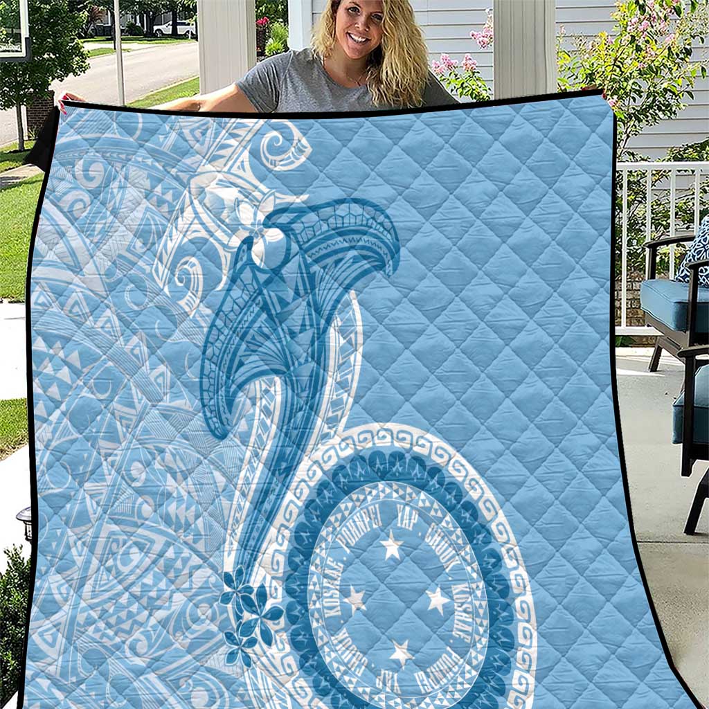 Micronesia FSM Quilt Shark and Manta Classic Style LT7 Turquoise - Polynesian Pride