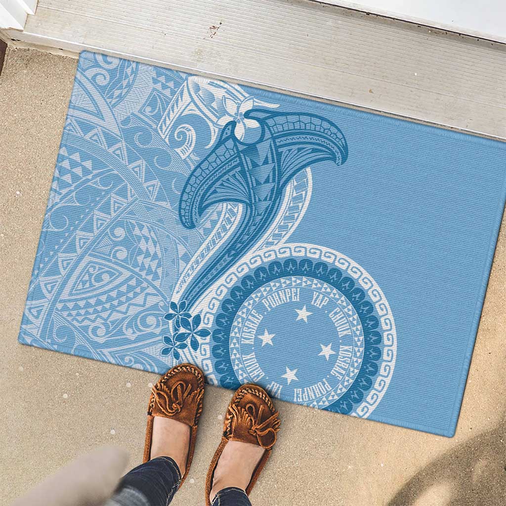 Micronesia FSM Rubber Doormat Shark and Manta Classic Style