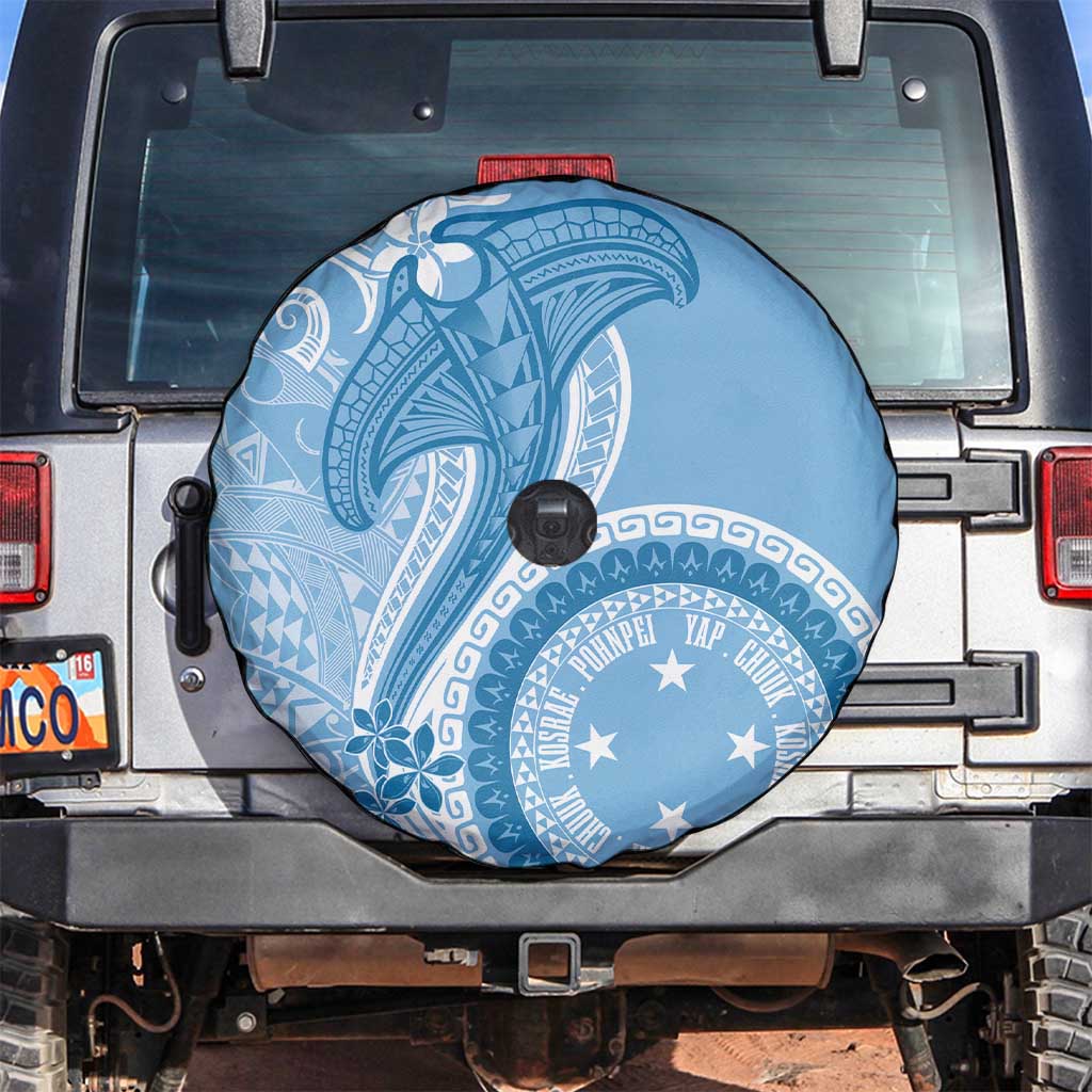 Micronesia FSM Spare Tire Cover Shark and Manta Classic Style LT7 Turquoise - Polynesian Pride