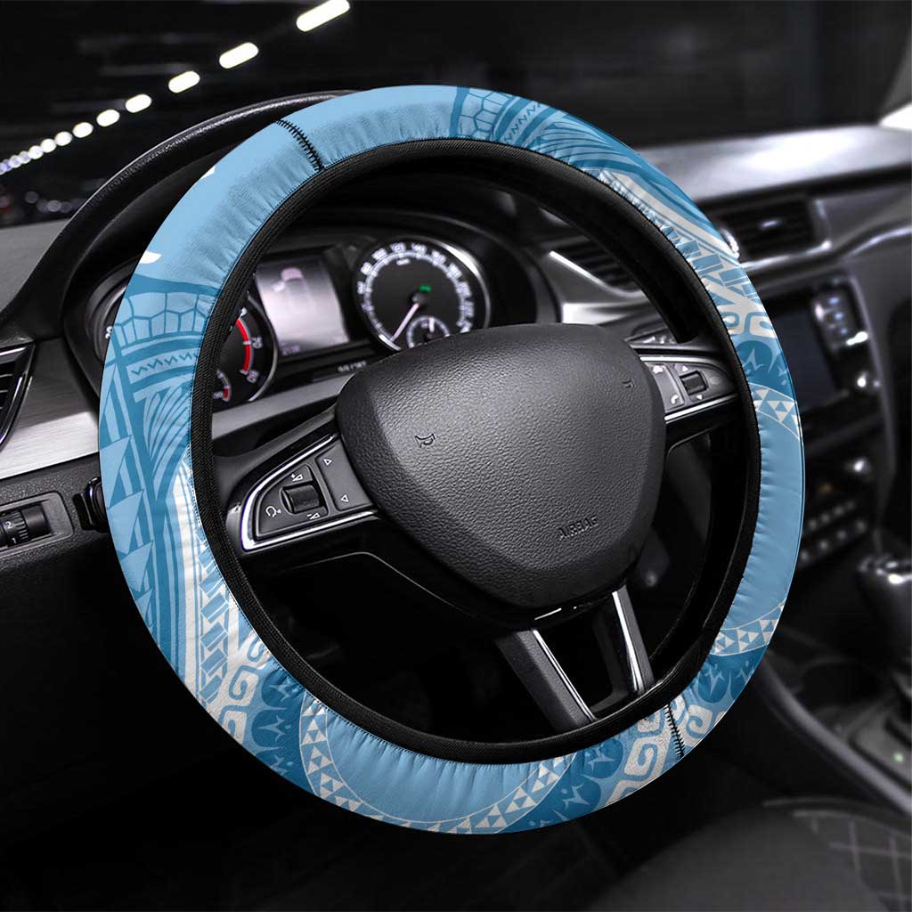 Micronesia FSM Steering Wheel Cover Shark and Manta Classic Style LT7 Universal Fit Turquoise - Polynesian Pride