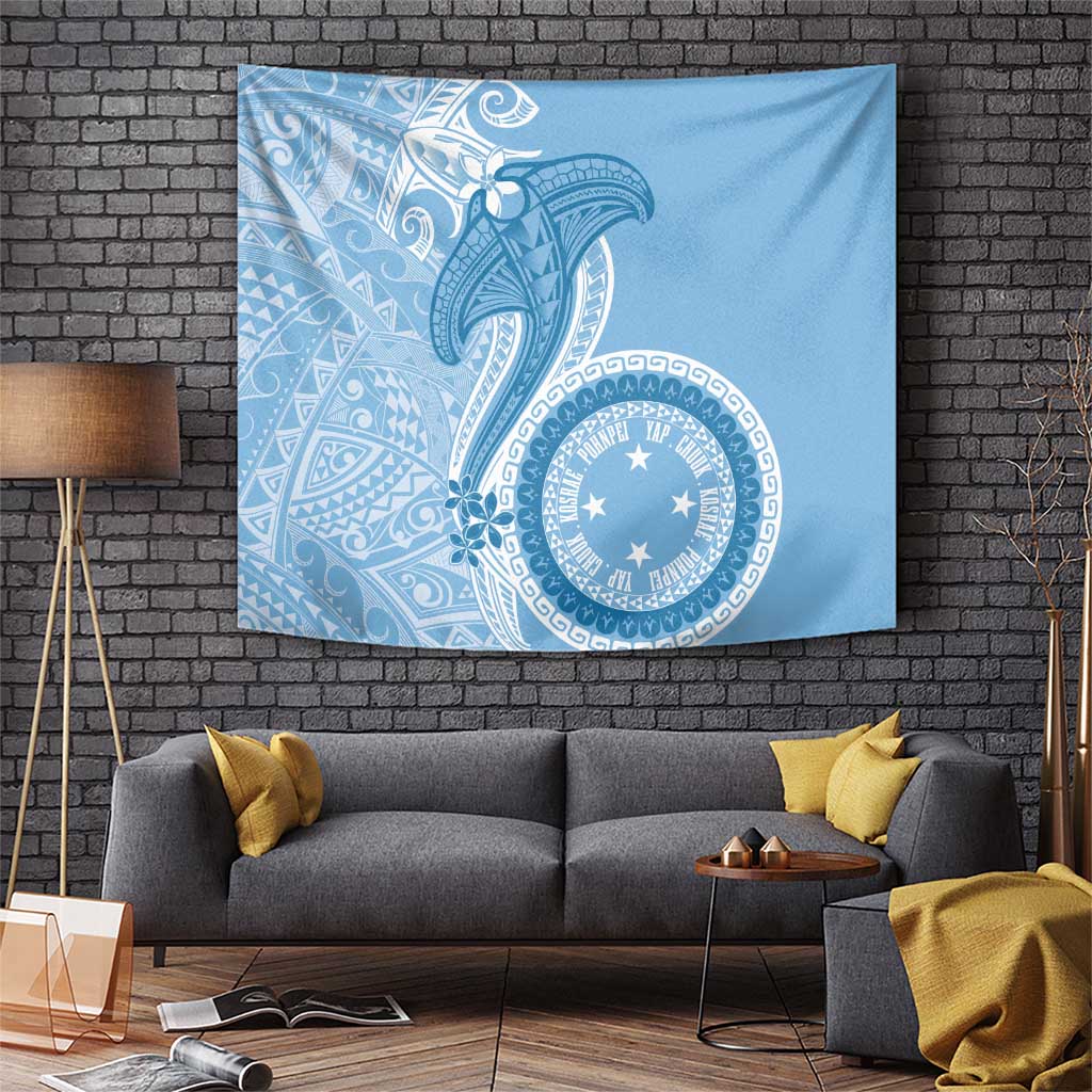 Micronesia FSM Tapestry Shark and Manta Classic Style LT7 Turquoise - Polynesian Pride