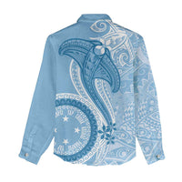 Micronesia FSM Women Casual Shirt Shark and Manta Classic Style