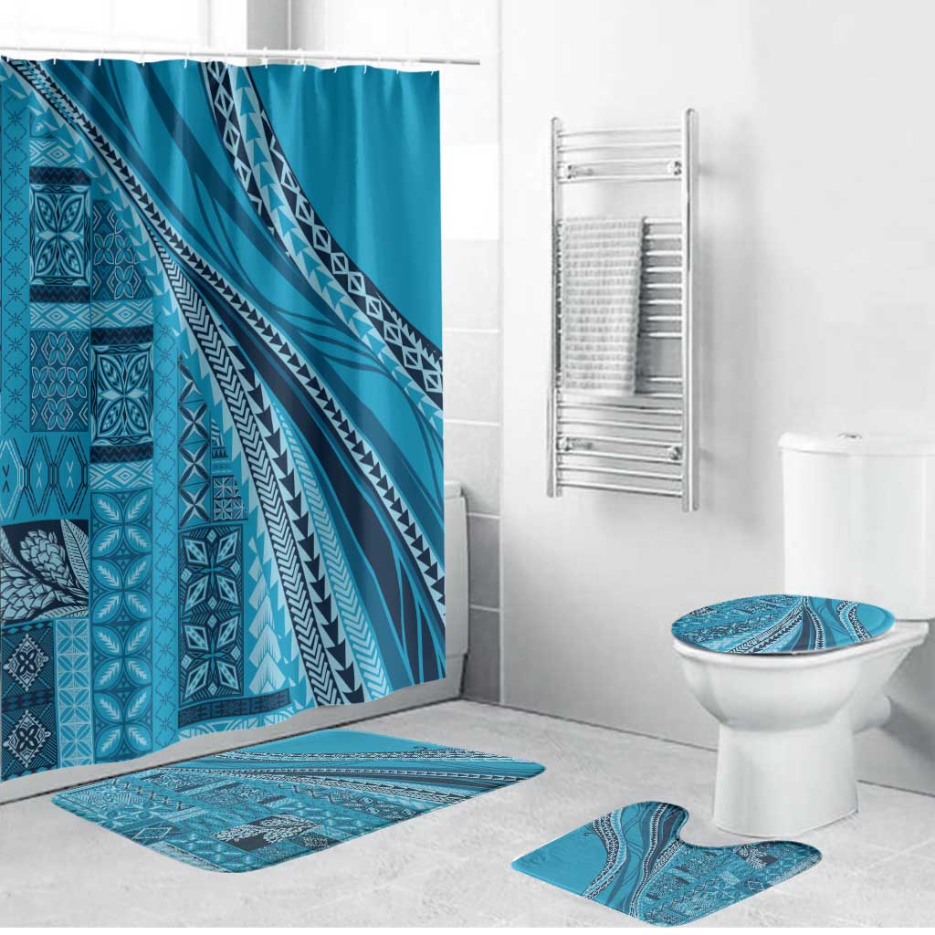Pasifika Women's Day - Samoa Siapo Malu Tattoo Inspired Bathroom Set Turquoise