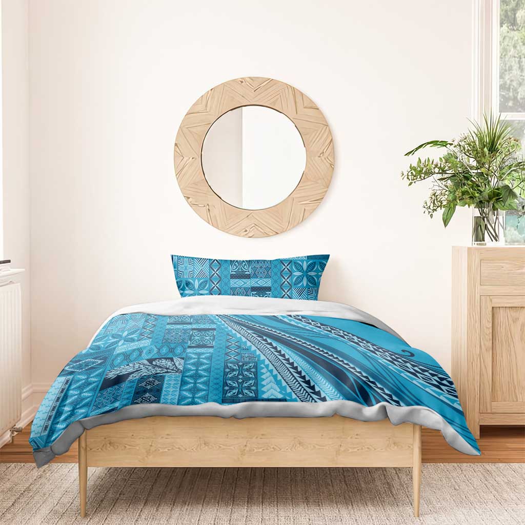 Pasifika Women's Day - Samoa Siapo Malu Tattoo Inspired Bedding Set Turquoise