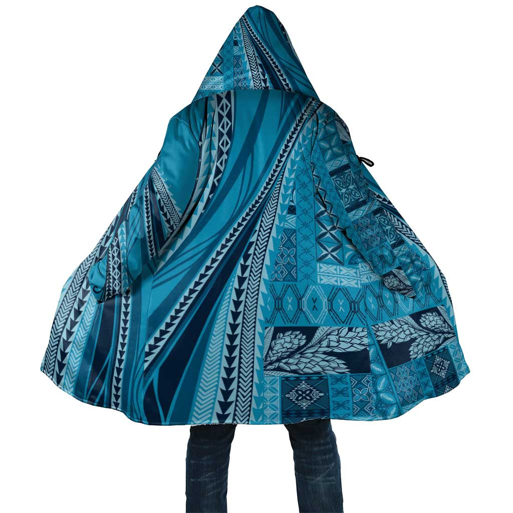 Pasifika Women's Day - Samoa Siapo Malu Tattoo Inspired Cloak Turquoise