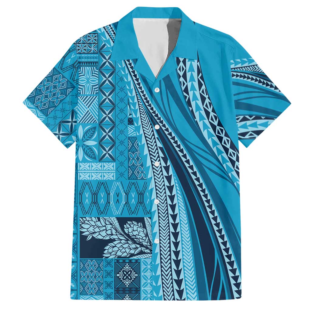 Pasifika Women's Day - Samoa Siapo Malu Tattoo Inspired Hawaiian Shirt Turquoise LT7 Turquoise - Polynesian Pride