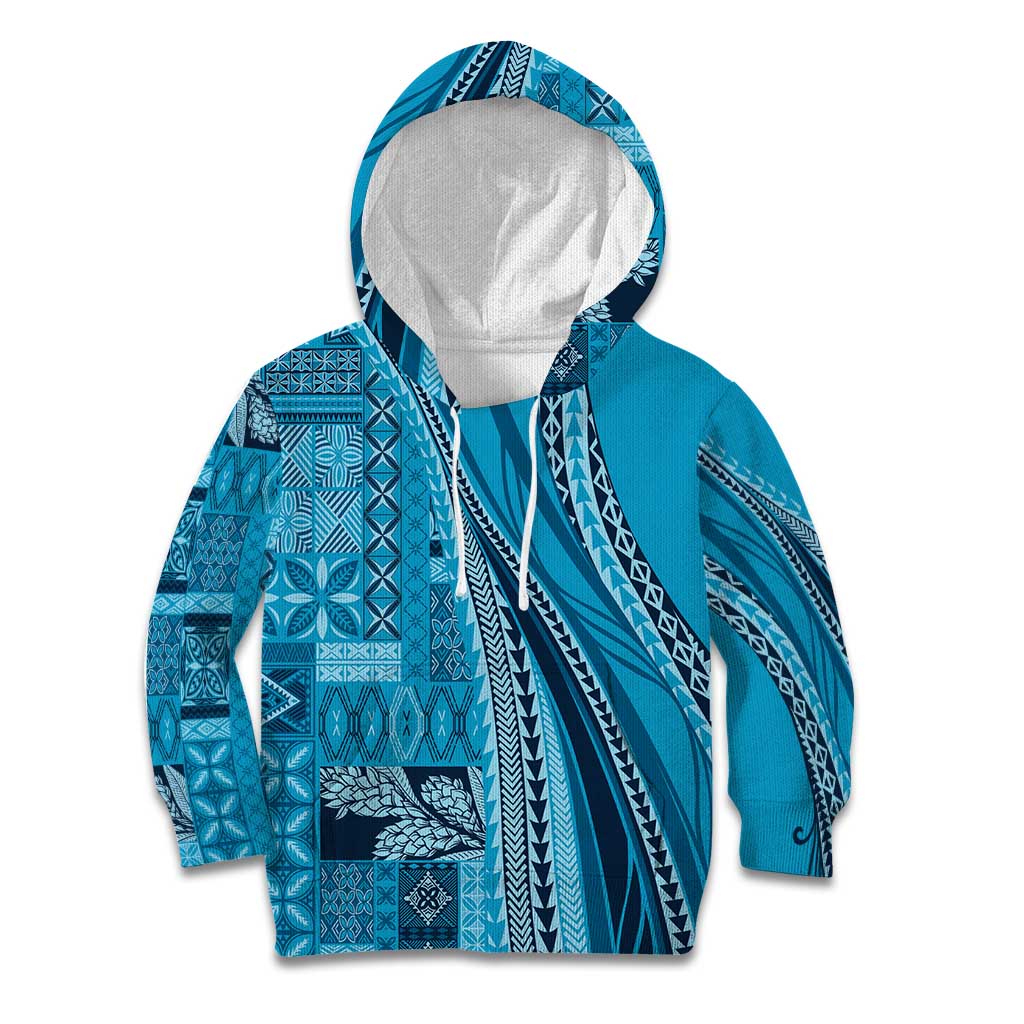 Pasifika Women's Day - Samoa Siapo Malu Tattoo Inspired Kid Hoodie Turquoise LT7 Hoodie Turquoise - Polynesian Pride