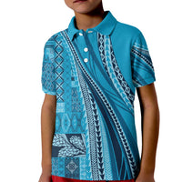 Pasifika Women's Day - Samoa Siapo Malu Tattoo Inspired Kid Polo Shirt Turquoise LT7 Kid Turquoise - Polynesian Pride