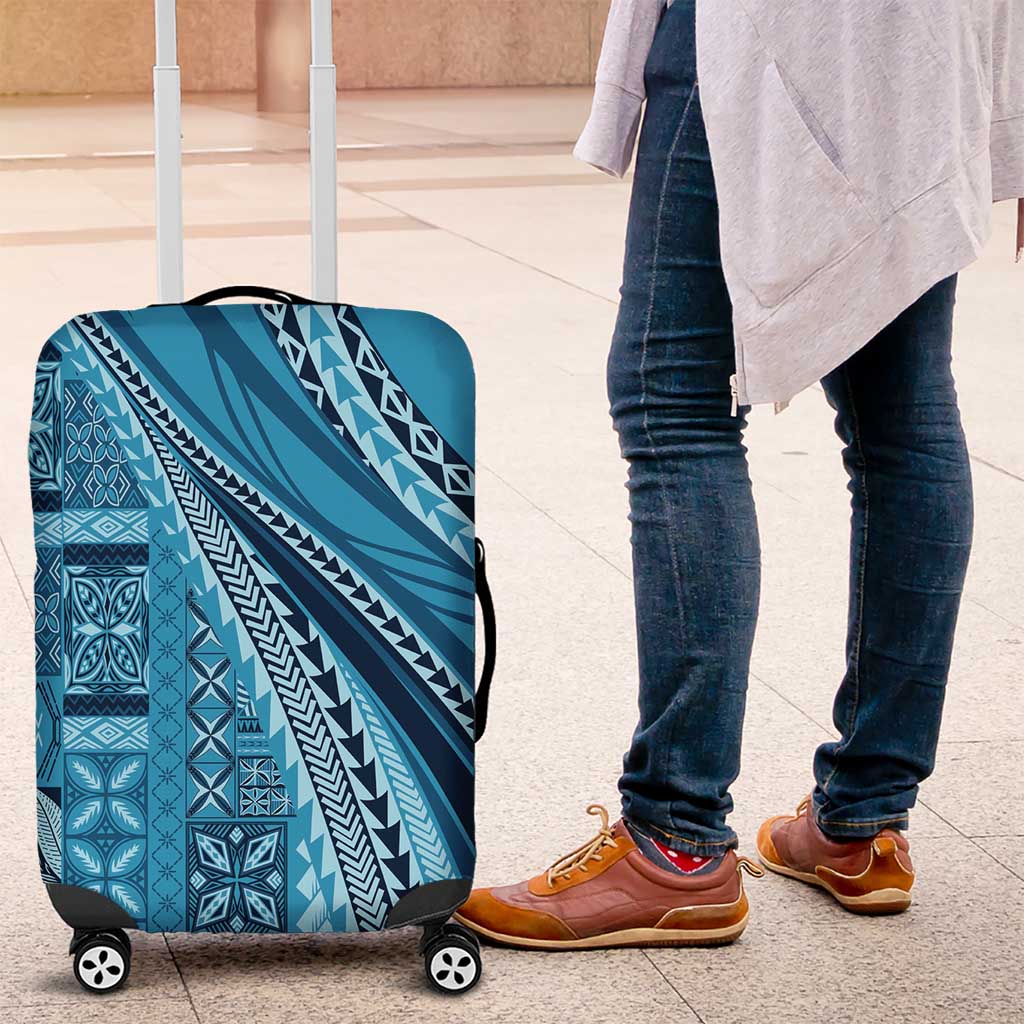 Pasifika Women's Day - Samoa Siapo Malu Tattoo Inspired Luggage Cover Turquoise LT7 Turquoise - Polynesian Pride