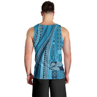 Pasifika Women's Day - Samoa Siapo Malu Tattoo Inspired Men Tank Top Turquoise LT7 - Polynesian Pride