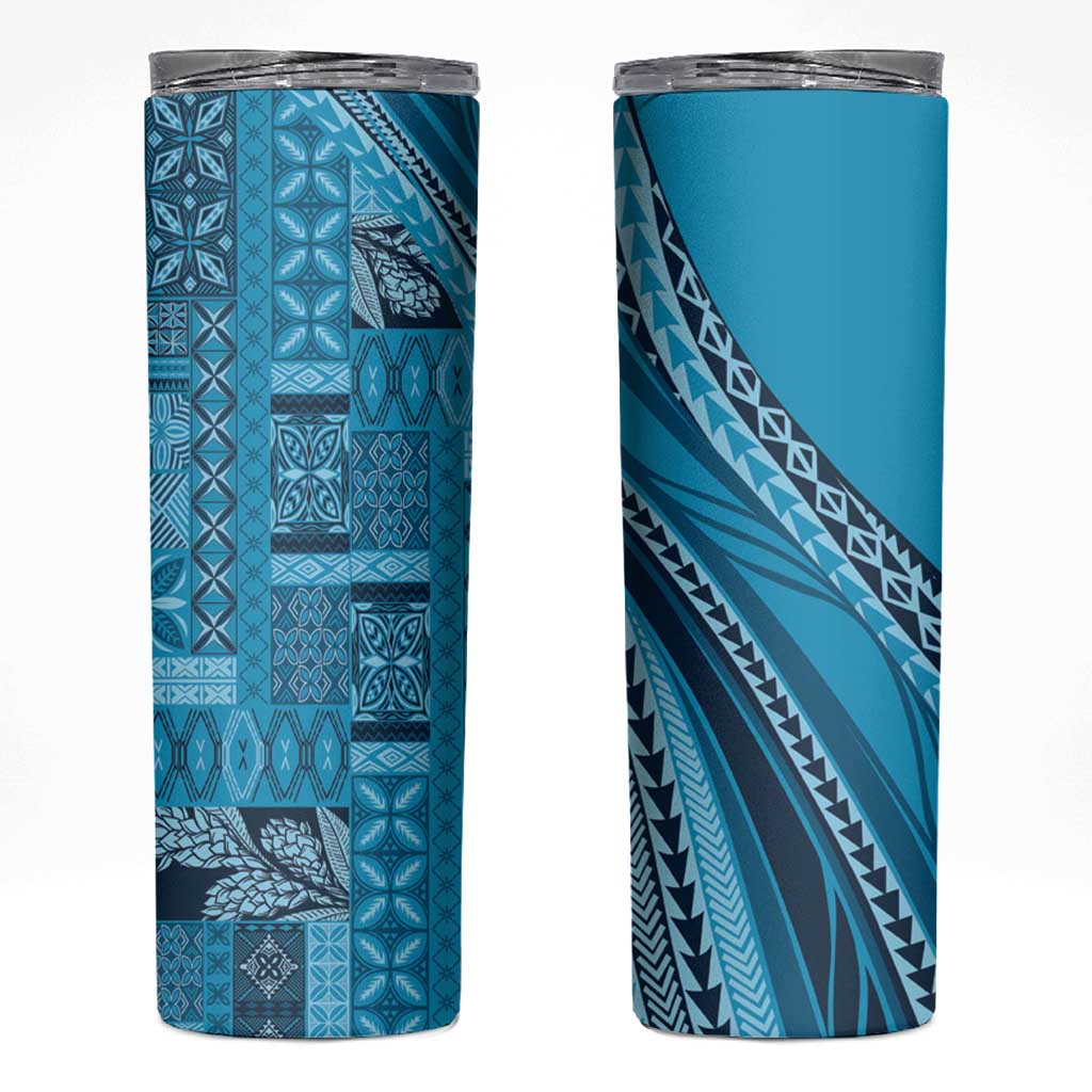 Pasifika Women's Day - Samoa Siapo Malu Tattoo Inspired Skinny Tumbler Turquoise LT7 Turquoise - Polynesian Pride