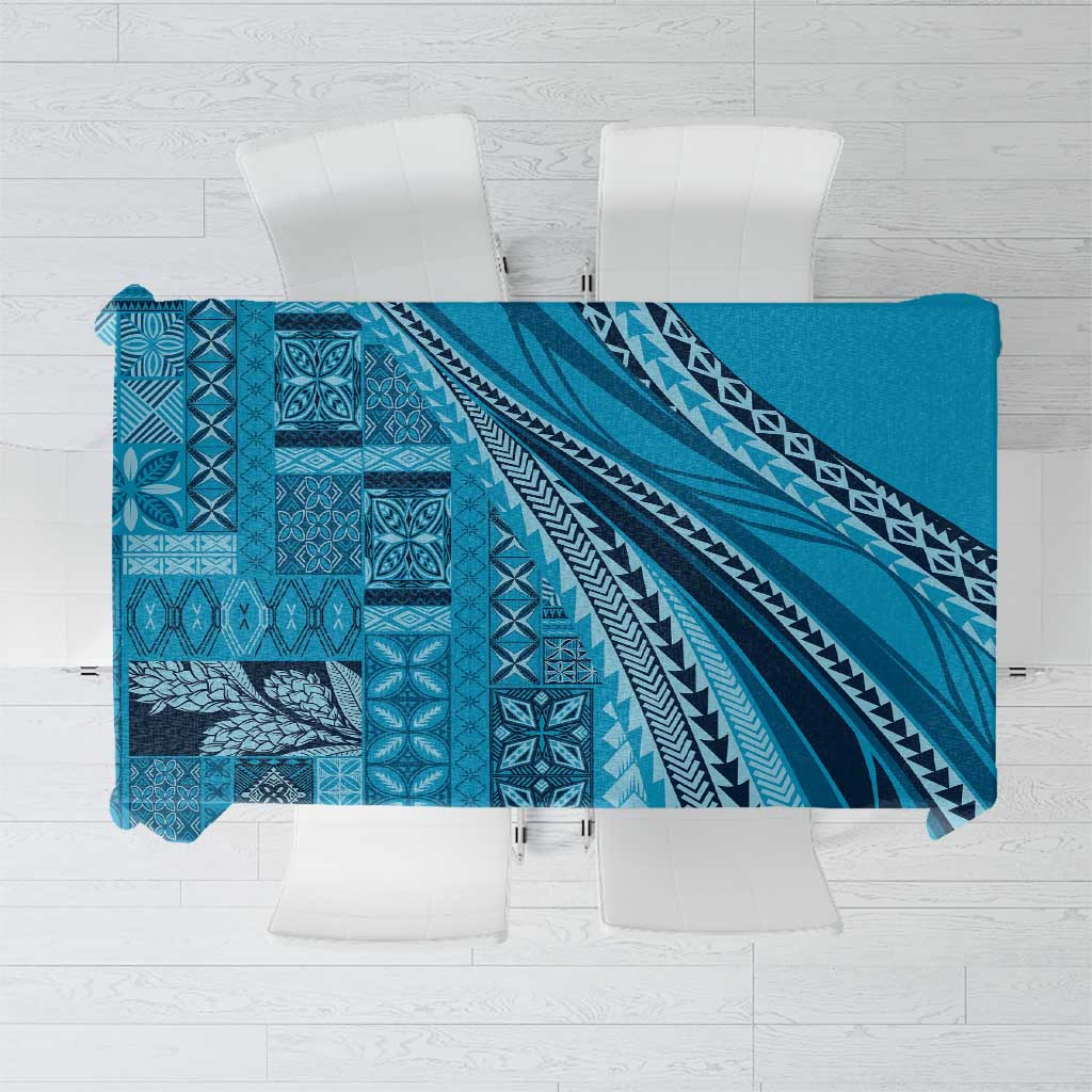 Pasifika Women's Day - Samoa Siapo Malu Tattoo Inspired Tablecloth Turquoise