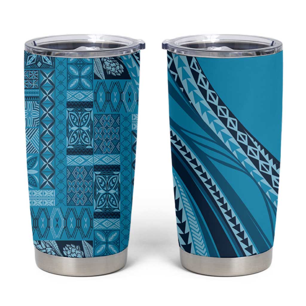 Pasifika Women's Day - Samoa Siapo Malu Tattoo Inspired Tumbler Cup Turquoise LT7 Turquoise - Polynesian Pride