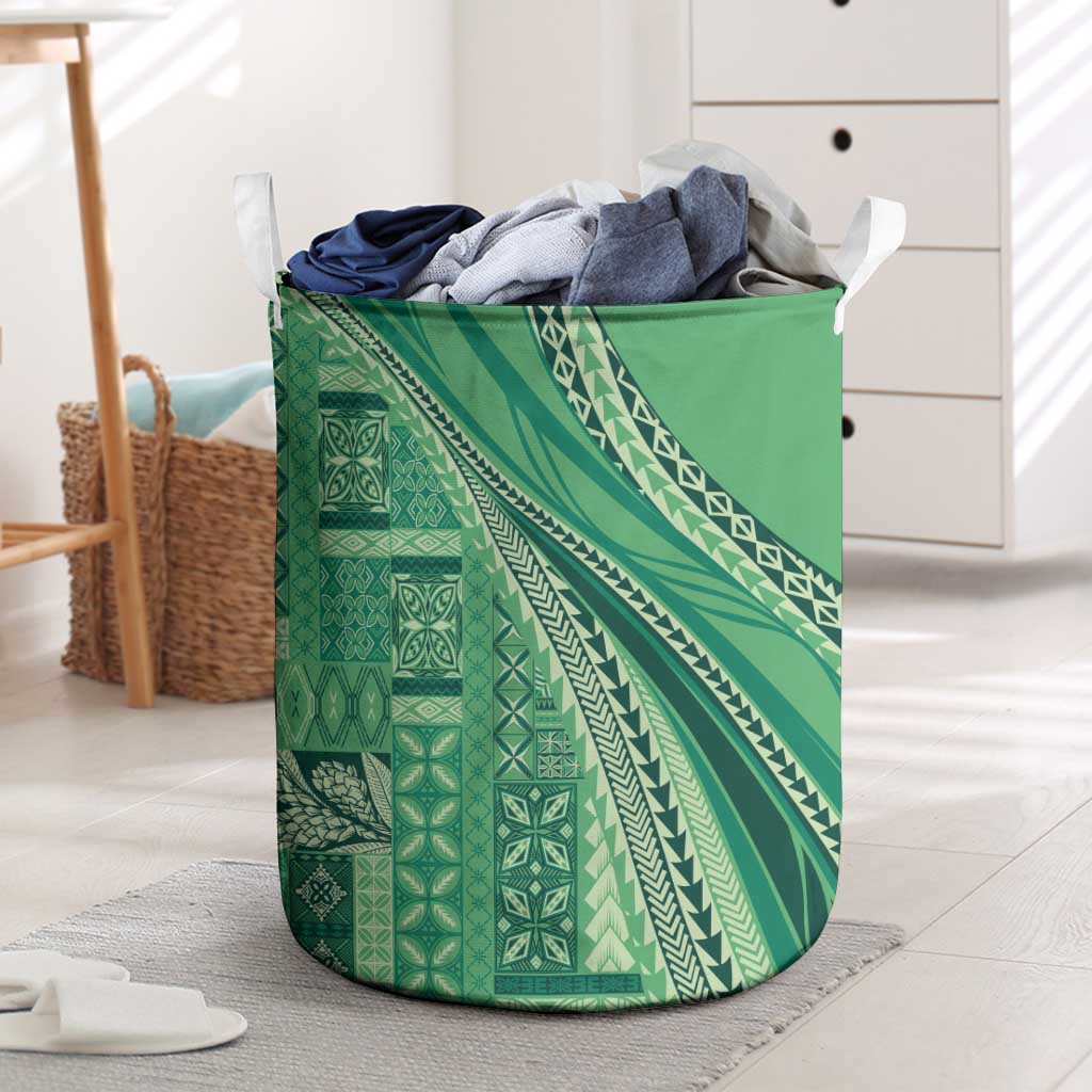 Pasifika Women's Day - Samoa Siapo Malu Tattoo Inspired Laundry Basket Jade