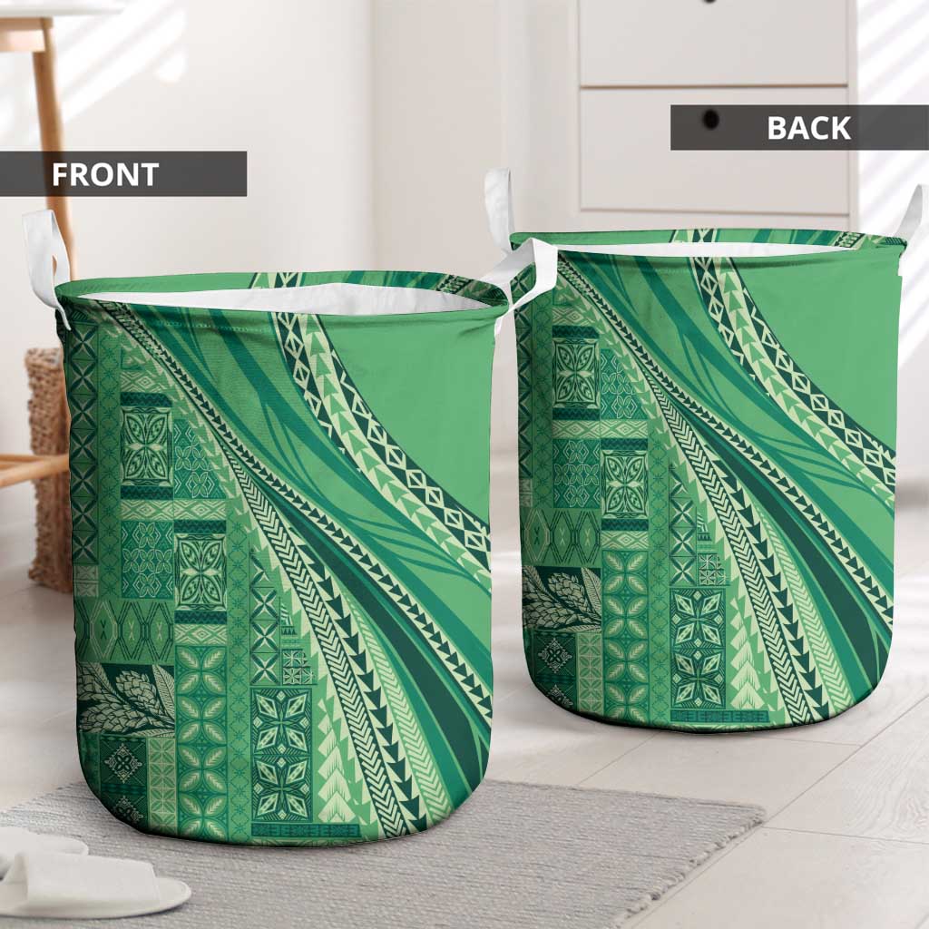 Pasifika Women's Day - Samoa Siapo Malu Tattoo Inspired Laundry Basket Jade