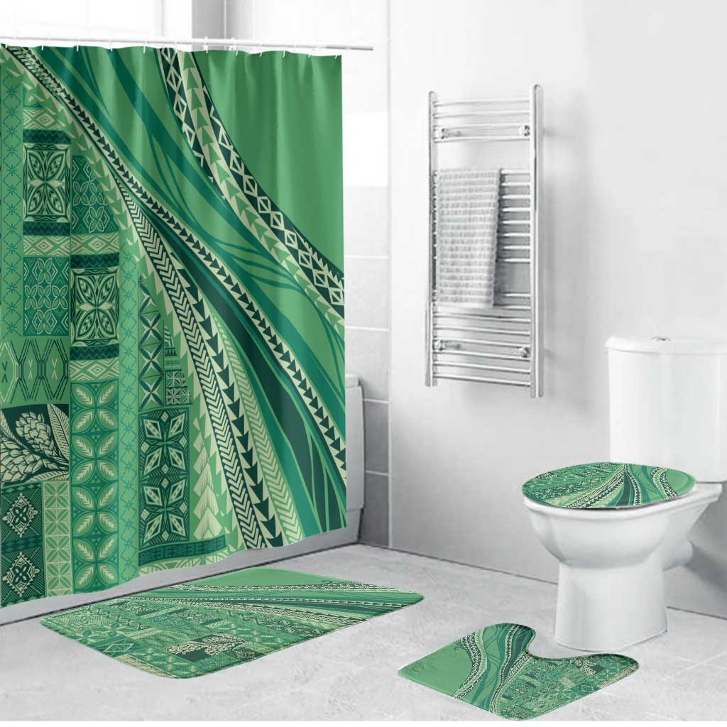 Pasifika Women's Day - Samoa Siapo Malu Tattoo Inspired Bathroom Set Jade