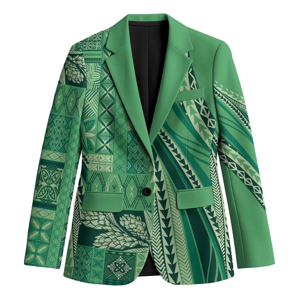 Pasifika Women's Day - Samoa Siapo Malu Tattoo Inspired Blazer Jade