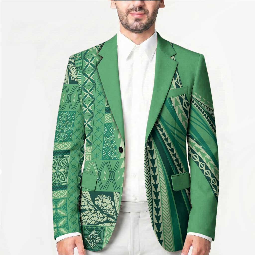 Pasifika Women's Day - Samoa Siapo Malu Tattoo Inspired Blazer Jade
