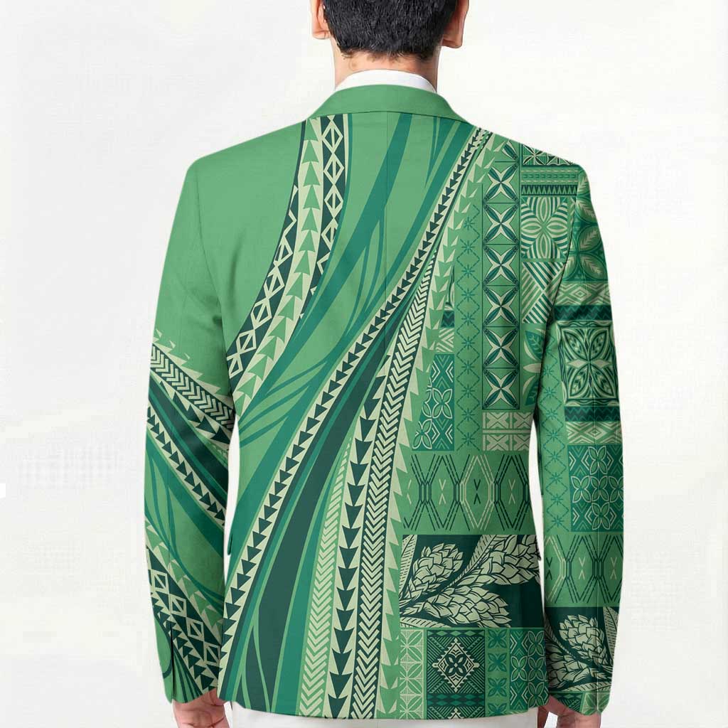 Pasifika Women's Day - Samoa Siapo Malu Tattoo Inspired Blazer Jade
